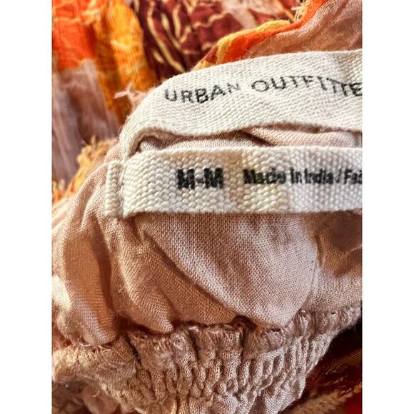 UO Athena Gauze Maxi Dress Floral Print in Orange, Yellow, Brown Women's Medium - Picture 9 of 9